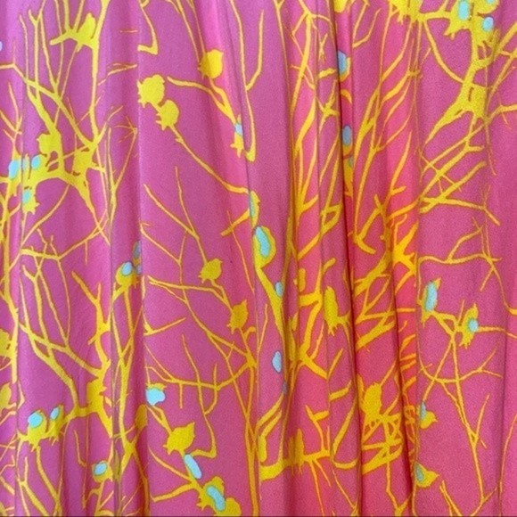 Josie by Natori Pink Yellow  Hippie Batik Kaftan Oversized Effortless Tunic L - Picture 8 of 8